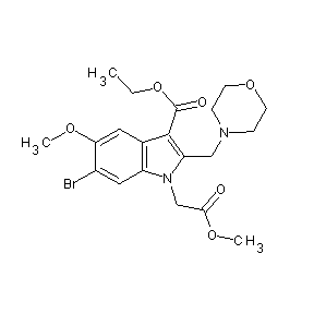 ST002250 methyl 2-[6-bromo-3-(ethoxycarbonyl)-5-methoxy-2-(morpholin-4-ylmethyl)indolyl ]acetate