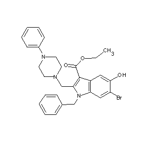 ST002374 ethyl 6-bromo-5-hydroxy-1-benzyl-2-[(4-phenylpiperazinyl)methyl]indole-3-carbo xylate