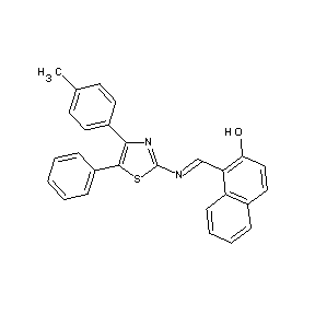 ST002562 1-{(1E)-2-[4-(4-methylphenyl)-5-phenyl(1,3-thiazol-2-yl)]-2-azavinyl}naphthale n-2-ol