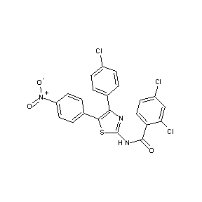 ST002589 (2,4-dichlorophenyl)-N-[4-(4-chlorophenyl)-5-(4-nitrophenyl)(1,3-thiazol-2-yl) ]carboxamide