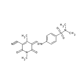 ST003543 5-[({4-[(dimethylamino)sulfonyl]phenyl}amino)methylene]-1,4-dimethyl-2,6-dioxo hydropyridine-3-carbonitrile