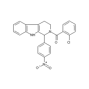 ST004308 2-chlorophenyl 1-(4-nitrophenyl)(1,2,3,4-tetrahydrobeta-carbolin-2-yl) ketone