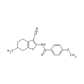 ST004323 N-(3-cyano-6-methyl(4,5,6,7-tetrahydrobenzo[b]thiophen-2-yl))(4-methoxyphenyl) carboxamide