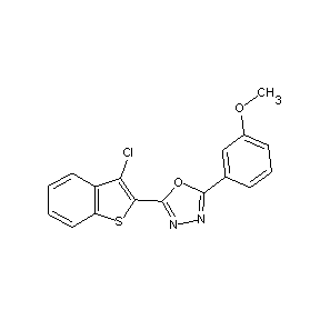 ST004403 1-[5-(3-chlorobenzo[b]thiophen-2-yl)(1,3,4-oxadiazol-2-yl)]-3-methoxybenzene