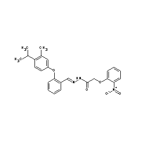 ST004774 N-((1E)-2-{2-[3-methyl-4-(methylethyl)phenoxy]phenyl}-1-azavinyl)-2-(2-nitroph enoxy)acetamide
