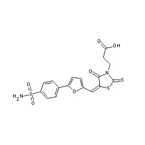 ST005021 3-(4-oxo-5-{[5-(4-sulfamoylphenyl)(2-furyl)]methylene}-2-thioxo-1,3-thiazolidi n-3-yl)propanoic acid