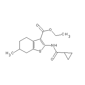 ST005247 ethyl 2-(cyclopropylcarbonylamino)-6-methyl-4,5,6,7-tetrahydrobenzo[b]thiophen e-3-carboxylate