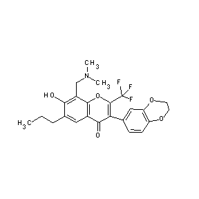 ST008333 3-(2H,3H-benzo[3,4-e]1,4-dioxin-6-yl)-8-[(dimethylamino)methyl]-7-hydroxy-6-pr opyl-2-(trifluoromethyl)chromen-4-one