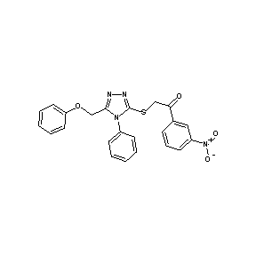 ST009316 1-(3-nitrophenyl)-2-[4-phenyl-5-(phenoxymethyl)(1,2,4-triazol-3-ylthio)]ethan- 1-one