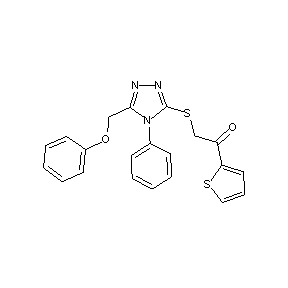 ST009339 2-[4-phenyl-5-(phenoxymethyl)(1,2,4-triazol-3-ylthio)]-1-(2-thienyl)ethan-1-on e