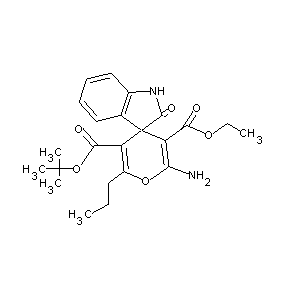 ST011310 tert-butyl 6-amino-5-(ethoxycarbonyl)-8-oxo-2-propylspiro[4H-pyran-4,3'-indoli ne]-3-carboxylate