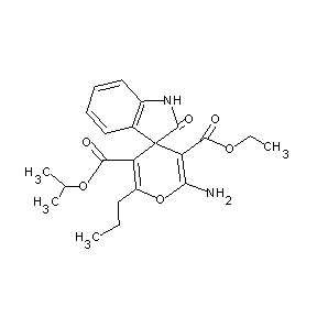 ST011311 methylethyl 6-amino-5-(ethoxycarbonyl)-8-oxo-2-propylspiro[4H-pyran-4,3'-indol ine]-3-carboxylate
