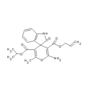 ST011312 methylethyl 6-amino-2-methyl-8-oxo-5-(prop-2-enyloxycarbonyl)spiro[4H-pyran-4, 3'-indoline]-3-carboxylate