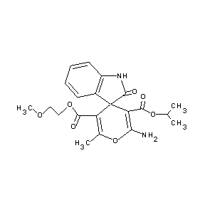 ST011322 methylethyl 2-amino-5-[(2-methoxyethyl)oxycarbonyl]-6-methyl-8-oxospiro[4H-pyr an-4,3'-indoline]-3-carboxylate