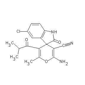 ST011763 2-amino-11-chloro-6-methyl-5-(2-methylpropanoyl)-8-oxospiro[4H-pyran-4,3'-indo line]-3-carbonitrile