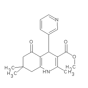 ST013059 methyl 2,7,7-trimethyl-5-oxo-4-(3-pyridyl)-1,4,6,7,8-pentahydroquinoline-3-car boxylate