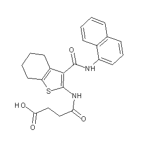 ST015270 3-{N-[3-(N-naphthylcarbamoyl)-4,5,6,7-tetrahydrobenzo[b]thiophen-2-yl]carbamoy l}propanoic acid