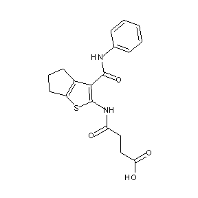ST015382 3-{N-[3-(N-phenylcarbamoyl)-4,5,6-trihydrocyclopenta[2,1-d]thiophen-2-yl]carba moyl}propanoic acid