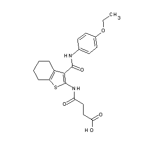 ST015472 3-(N-{3-[N-(4-ethoxyphenyl)carbamoyl]-4,5,6,7-tetrahydrobenzo[b]thiophen-2-yl} carbamoyl)propanoic acid