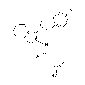 ST015539 3-(N-{3-[N-(4-chlorophenyl)carbamoyl]-4,5,6,7-tetrahydrobenzo[b]thiophen-2-yl} carbamoyl)propanoic acid