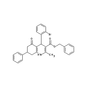 ST017269 phenylmethyl 4-(2-bromophenyl)-2-methyl-5-oxo-7-phenyl-1,4,6,7,8-pentahydroqui noline-3-carboxylate