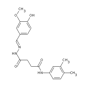 ST017367 N'-[(1E)-2-(4-hydroxy-3-methoxyphenyl)-1-azavinyl]-N-(3,4-dimethylphenyl)butan e-1,4-diamide