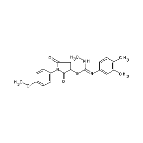 ST018897 3-[(1E)-2-(3,4-dimethylphenyl)-1-(methylamino)-2-azavinylthio]-1-(4-methoxyphe nyl)azolidine-2,5-dione
