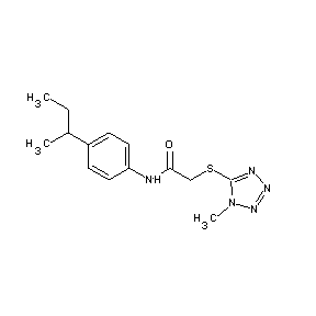 ST019040 2-(1-methyl(1,2,3,4-tetraazol-5-ylthio))-N-[4-(methylpropyl)phenyl]acetamide