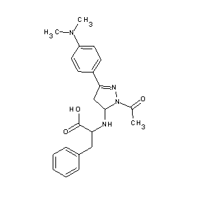 ST019465 2-({1-acetyl-3-[4-(dimethylamino)phenyl](2-pyrazolin-5-yl)}amino)-3-phenylprop anoic acid