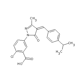 ST020488 2-chloro-5-(3-methyl-4-{[4-(methylethyl)phenyl]methylene}-5-oxo(1,2-diazolinyl ))benzoic acid