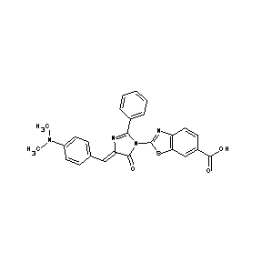 ST023853 2-(4-{[4-(dimethylamino)phenyl]methylene}-5-oxo-2-phenyl-1,3-diazolinyl)benzot hiazole-6-carboxylic acid