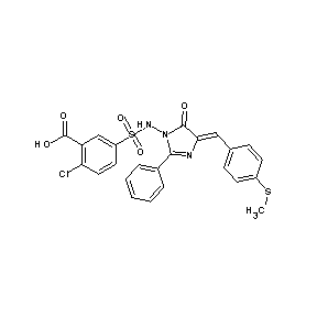 ST024040 2-chloro-5-[({4-[(4-methylthiophenyl)methylene]-5-oxo-2-phenyl(1,3-diazolinyl) }amino)sulfonyl]benzoic acid