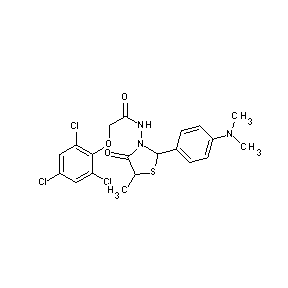 ST026747 N-{2-[4-(dimethylamino)phenyl]-5-methyl-4-oxo(1,3-thiazolidin-3-yl)}-2-(2,4,6- trichlorophenoxy)acetamide