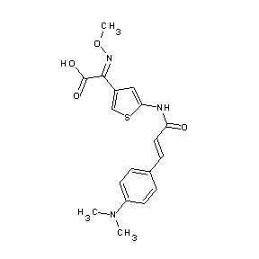 ST026846 2-(5-{(2E)-3-[4-(dimethylamino)phenyl]prop-2-enoylamino}(3-thienyl))(2Z)-3-met hoxy-3-azaprop-2-enoic acid