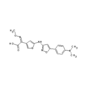 ST026847 (2Z)-2-[5-({5-[4-(dimethylamino)phenyl]isoxazol-3-yl}amino)(3-thienyl)]-3-meth oxy-3-azaprop-2-enoic acid