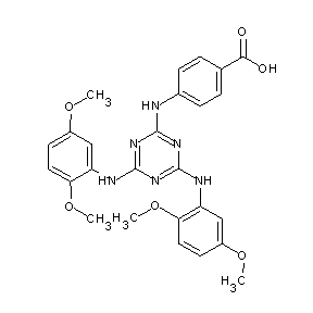 ST026866 4-({4,6-bis[(2,5-dimethoxyphenyl)amino]-1,3,5-triazin-2-yl}amino)benzoic acid