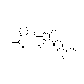 ST026895 5-((1E)-2-{1-[4-(dimethylamino)phenyl]-2,5-dimethylpyrrol-3-yl}-1-azavinyl)-2- chlorobenzoic acid