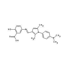 ST026896 5-((1E)-2-{1-[4-(dimethylamino)phenyl]-2,5-dimethylpyrrol-3-yl}-1-azavinyl)-2- hydroxybenzoic acid
