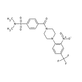 ST027770 4-[(dimethylamino)sulfonyl]phenyl 4-[2-nitro-4-(trifluoromethyl)phenyl]piperaz inyl ketone