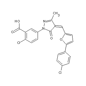 ST028252 2-chloro-5-(4-{[5-(4-chlorophenyl)(2-furyl)]methylene}-3-methyl-5-oxo(1,2-diaz olinyl))benzoic acid