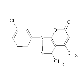 ST028288 1-(3-chlorophenyl)-3,4-dimethylpyrano[5,6-d]pyrazol-6-one