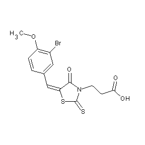 ST028971 3-{5-[(3-bromo-4-methoxyphenyl)methylene]-4-oxo-2-thioxo-1,3-thiazolidin-3-yl} propanoic acid