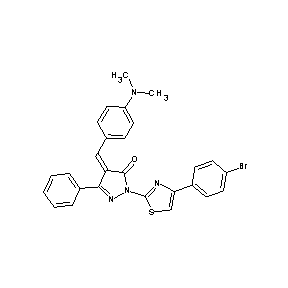 ST036411 4-{[4-(dimethylamino)phenyl]methylene}-1-[4-(4-bromophenyl)(1,3-thiazol-2-yl)] -3-phenyl-1,2-diazolin-5-one