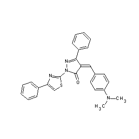 ST036641 4-{[4-(dimethylamino)phenyl]methylene}-3-phenyl-1-(4-phenyl(1,3-thiazol-2-yl)) -1,2-diazolin-5-one