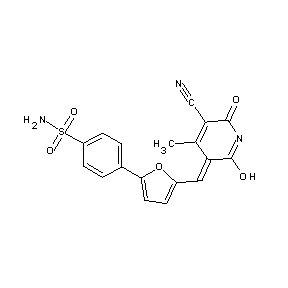 ST037827 4-{5-[(5-cyano-2-hydroxy-4-methyl-6-oxo-3-pyridylidene)methyl]-2-furyl}benzene sulfonamide