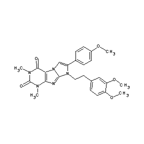 ST038868 8-[2-(3,4-dimethoxyphenyl)ethyl]-7-(4-methoxyphenyl)-1,3-dimethyl-1,3,5-trihyd ro-4-imidazolino[1,2-h]purine-2,4-dione