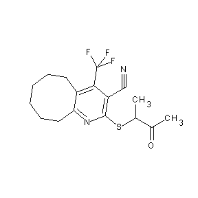 ST039561 2-(1-methyl-2-oxopropylthio)-4-(trifluoromethyl)-5,6,7,8,9,10-hexahydrocyclooc ta[2,1-b]pyridine-3-carbonitrile