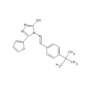 ST041487 4-{(1E)-2-[4-(tert-butyl)phenyl]-1-azavinyl}-5-(2-furyl)-1,2,4-triazole-3-thio l