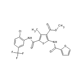ST042202 methyl 5-{N-[2-chloro-5-(trifluoromethyl)phenyl]carbamoyl}-2-(2-furylcarbonyla mino)-4-methylthiophene-3-carboxylate