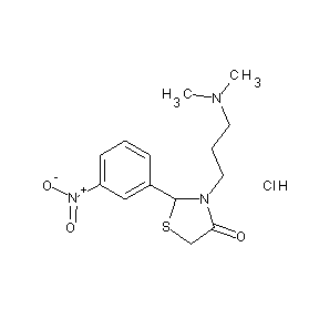 ST044338 3-[3-(dimethylamino)propyl]-2-(3-nitrophenyl)-1,3-thiazolidin-4-one, chloride